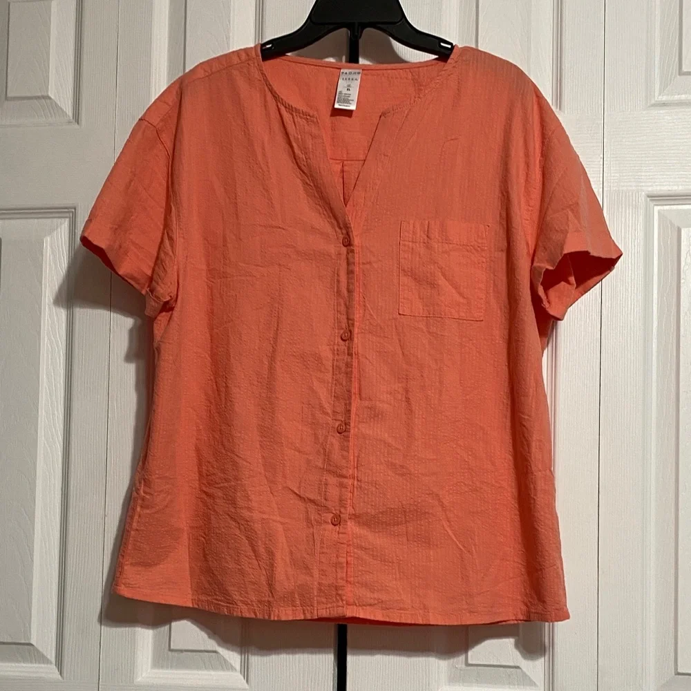 Tailor vintage NWT plaid pajama pants & Serra dusty orange SLEEP top LARGE - Picture 8 of 15